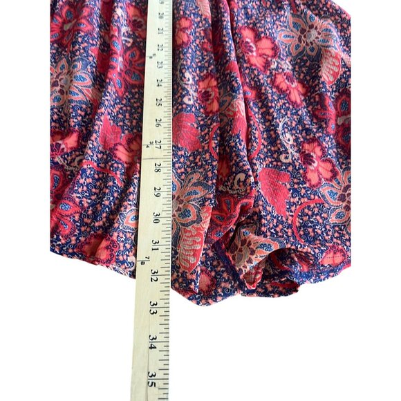 Free People Teegan Floral Print Long Sleeve Wrap Mini Dress Asymmetrical X-Small - Picture 15 of 16